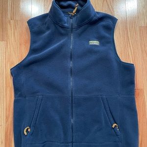 LL Bean Mens Fleece Vest Navy
